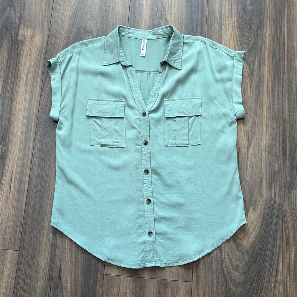 EUC Size Large,Sage Green Button-Down Shirt
